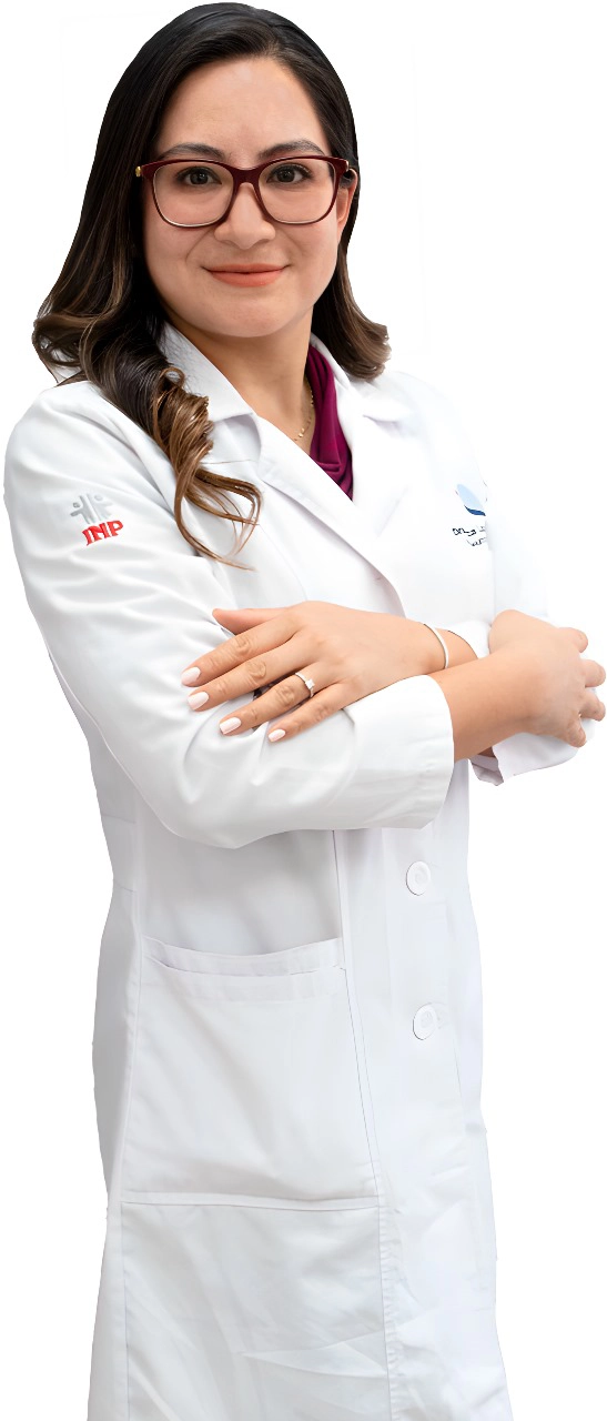 Foto de la Dra. Verónica Lazo Quevedo, especialista en Neumología Pediátrica